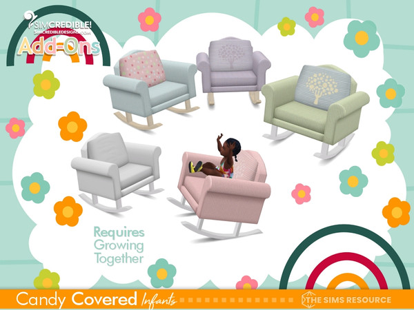 Sims 4 — Candy Covered Rocking Chair  -GROWING TOGETHER by SIMcredible! — Bringing these functional add-ons for Infants