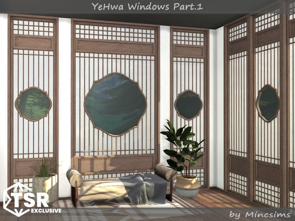Sims 4 — YeHwa Windows Part 1 by Mincsims — I am glad to introduce a new Asian-themed set. This set was inspired by one