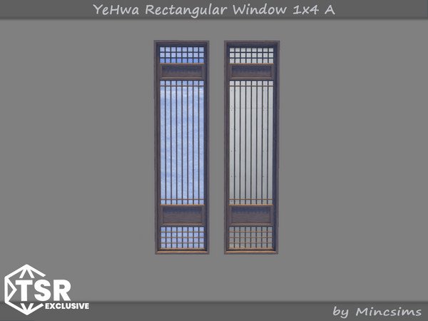 Sims 4 — YeHwa Rectangular Window 1x4 A by Mincsims — I am glad to introduce a new Asian-themed set. This set was