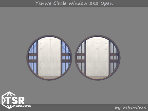 Sims 4 — YeHwa Circle Window 3x3 Open by Mincsims — I am glad to introduce a new Asian-themed set.