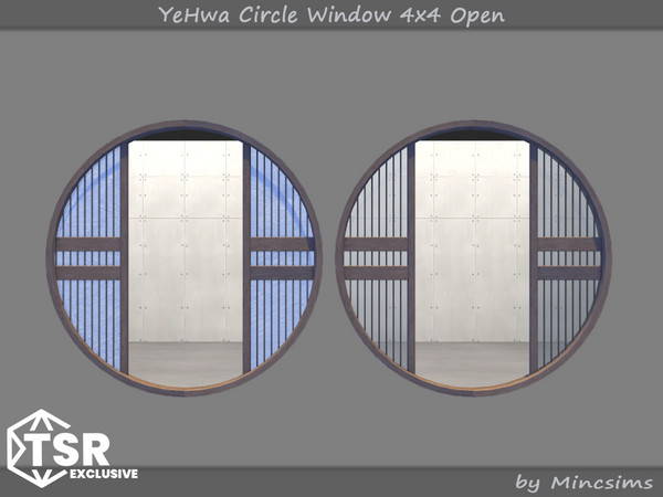 Sims 4 — YeHwa Circle Window 4x4 Open by Mincsims — I am glad to introduce a new Asian-themed set.