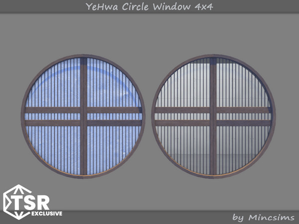 Sims 4 — YeHwa Circle Window 4x4 by Mincsims — I am glad to introduce a new Asian-themed set.