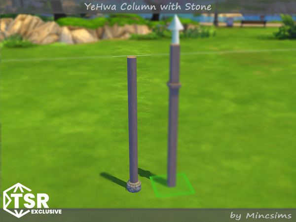 Sims 4 — YeHwa Column with Stone by Mincsims — I am glad to introduce a new Asian-themed set.