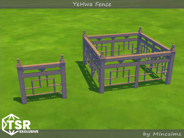 Sims 4 — YeHwa Fence by Mincsims — I am glad to introduce a new Asian-themed set.