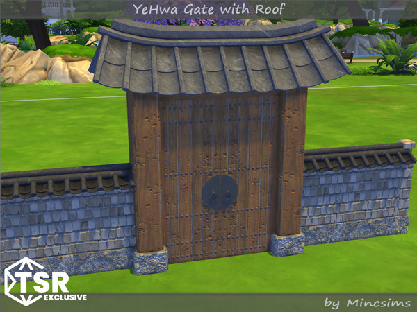 Sims 4 — YeHwa Gate with Roof by Mincsims — I am glad to introduce a new Asian-themed set.