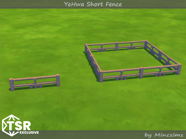 Sims 4 — YeHwa Short Fence by Mincsims — I am glad to introduce a new Asian-themed set.