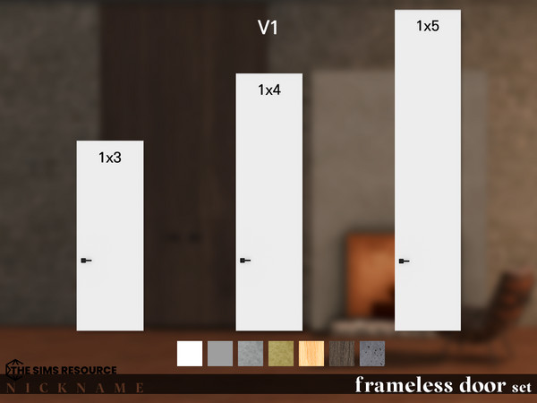 Sims 4 — frameless door set_1x5 V1 by NICKNAME_sims4 — frameless door set 12 package files. frameless door set_1x3 V1