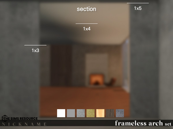 Sims 4 — frameless arch set_1x4 (section) by NICKNAME_sims4 — frameless arch set 12 package files.. frameless arch