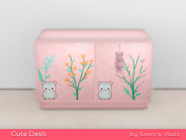 Sims 4 — Cute Desk - Dresser by siomisvault — And now a bit of light here! A cute set for you! Thank you so much for your