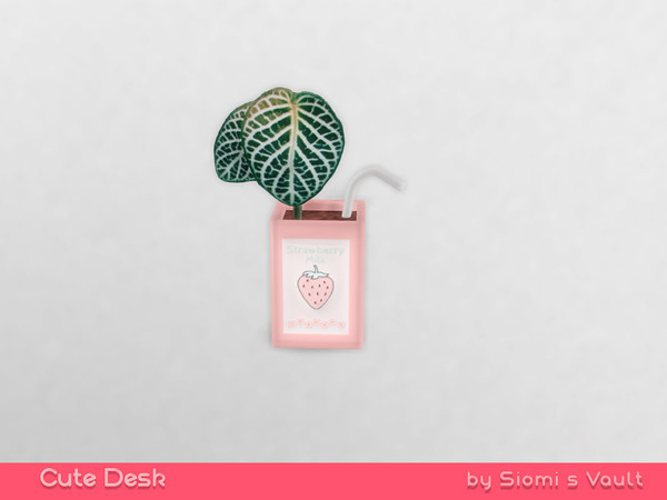 Sims 4 — Cute Desk - Plant pot by siomisvault — And now a bit of light here! A cute set for you! Thank you so much for