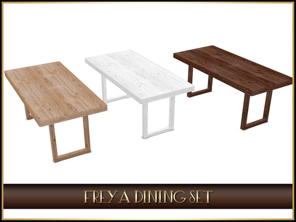 Sims 4 — Large Dining Chair Set Dining Room Freya by Sims_House — Freya Dining Set This is a set of natural wood dining