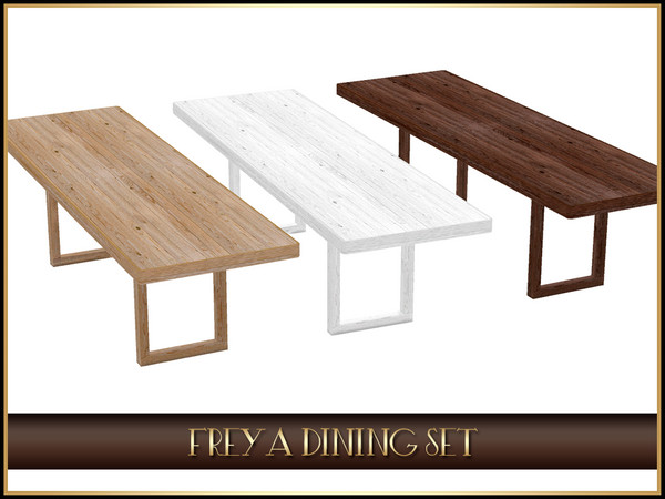 Sims 4 — Dining Chair Set Dining Room Freya by Sims_House — Freya Dining Set This is a set of natural wood dining room