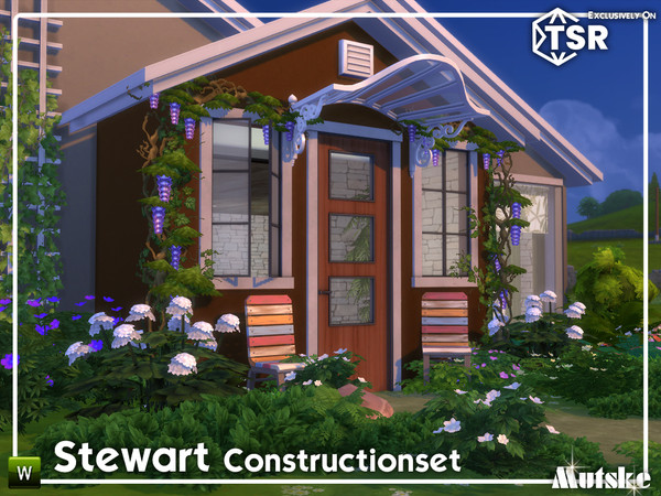 Sims 4 — Stewart Constructionset Part 2 by Mutske — Set of construction items, windows with a lot of slots to put clutter