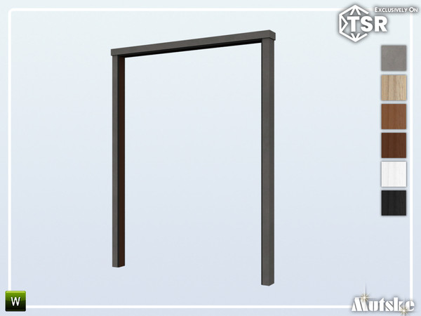 Sims 4 — Stewart Medium Arch 3x1 by Mutske — Set of construction items, windows with a lot of slots to put clutter on.