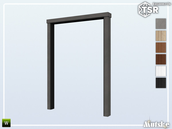 Sims 4 — Stewart Short Arch 2x1 by Mutske — Set of construction items, windows with a lot of slots to put clutter on.