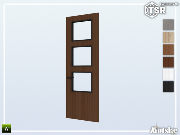 Sims 4 — Stewart Deco Door Glass 1x1 by Mutske — Set of construction items, windows with a lot of slots to put clutter