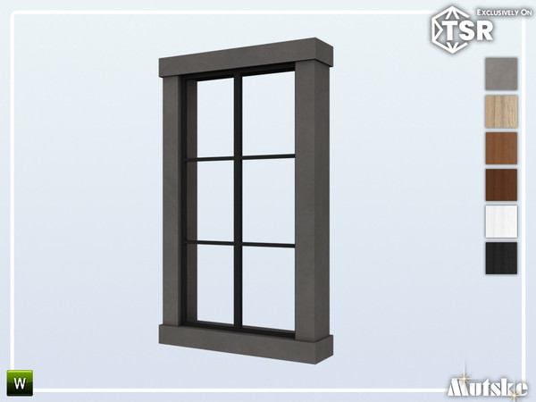 Sims 4 — Stewart Window Counter A 1x1 by Mutske — Set of construction items, windows with a lot of slots to put clutter
