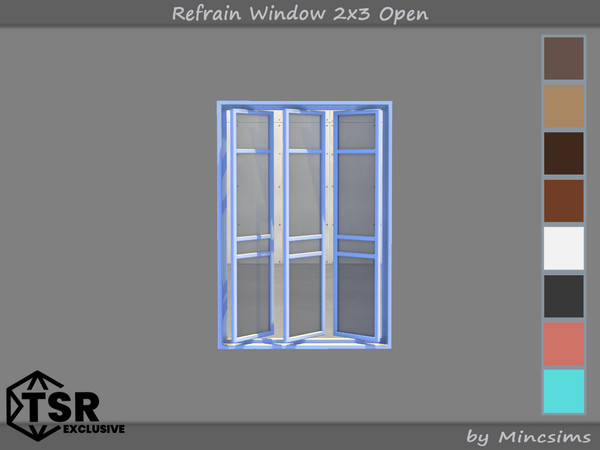 Sims 4 — Refrain Window 2x3 Open by Mincsims — The set consists of 12 packgages. 4x4 for 4 tiles, medium wall