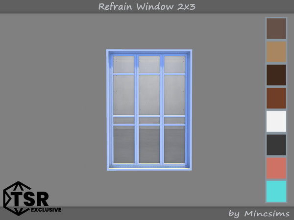 Sims 4 — Refrain Window 2x3 by Mincsims — The set consists of 12 packgages. 4x4 for 4 tiles, medium wall