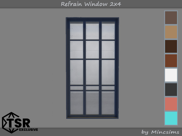 Sims 4 — Refrain Window 2x4 by Mincsims — The set consists of 12 packgages. 4x4 for 4 tiles, medium wall