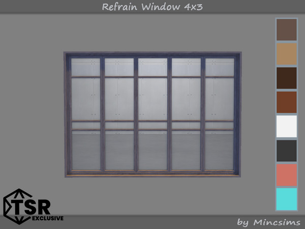 Sims 4 — Refrain Window 4x3 by Mincsims — The set consists of 12 packgages. 4x4 for 4 tiles, medium wall