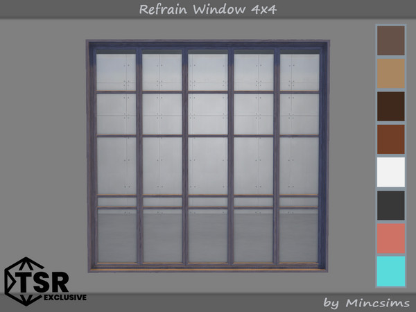Sims 4 — Refrain Window 4x4 by Mincsims — The set consists of 12 packgages. 4x4 for 4 tiles, medium wall