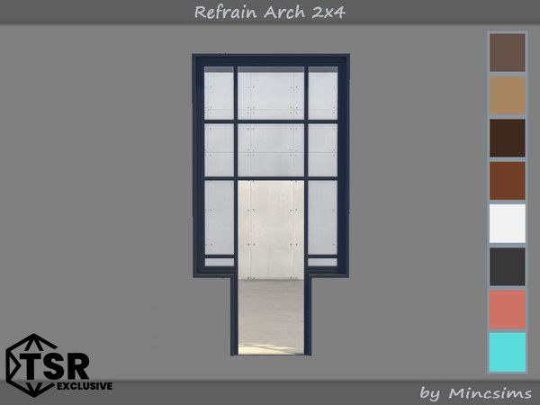 Sims 4 — Refrain Arch 2x4 by Mincsims — The set consists of 10 packages. 4x4 for 4 tiles, medium wall