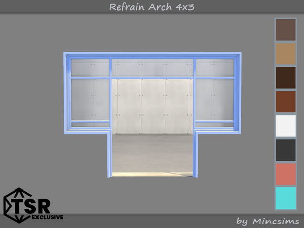 Sims 4 — Refrain Arch 4x3 by Mincsims — The set consists of 10 packages. 4x4 for 4 tiles, medium wall