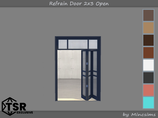 Sims 4 — Refrain Door 2x3 Open by Mincsims — The windows make space with a simple and modern design. bringing a touch of