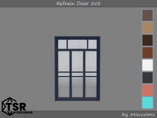 Sims 4 — Refrain Door 2x3 by Mincsims — The windows make space with a simple and modern design. bringing a touch of