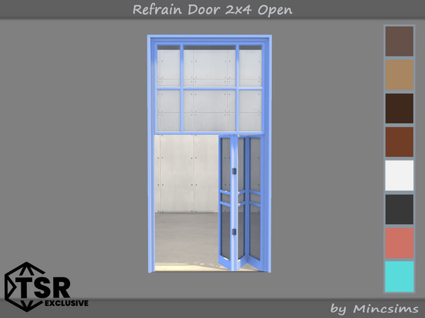 Sims 4 — Refrain Door 2x4 Open by Mincsims — The windows make space with a simple and modern design. bringing a touch of