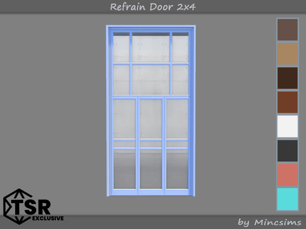 Sims 4 — Refrain Door 2x4 by Mincsims — The windows make space with a simple and modern design. bringing a touch of