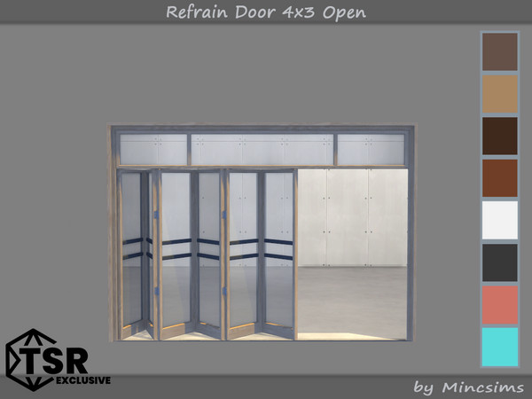 Sims 4 — Refrain Door 4x3 Open by Mincsims — The windows make space with a simple and modern design. bringing a touch of