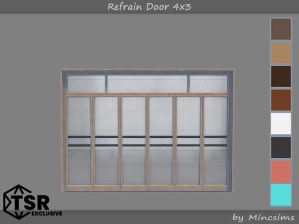 Sims 4 — Refrain Door 4x3 by Mincsims — The windows make space with a simple and modern design. bringing a touch of