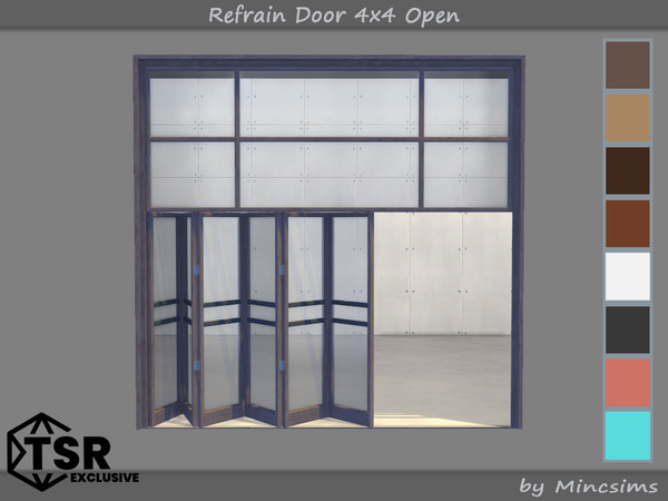 Sims 4 — Refrain Door 4x4 Open by Mincsims — The windows make space with a simple and modern design. bringing a touch of