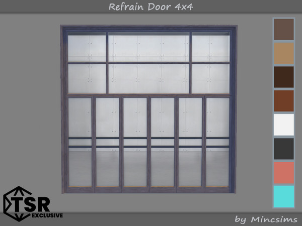 Sims 4 — Refrain Door 4x4 by Mincsims — The windows make space with a simple and modern design. bringing a touch of