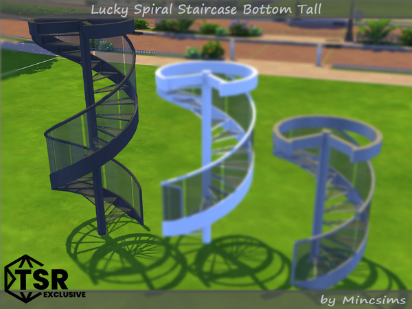 Sims 4 — Lucky Spiral Staircase Bottom Tall by Mincsims — This set makes space with a simple and modern design.
