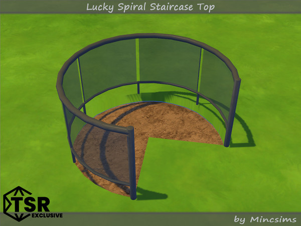 Sims 4 — Lucky Spiral Staircase Top by Mincsims — This set makes space with a simple and modern design.