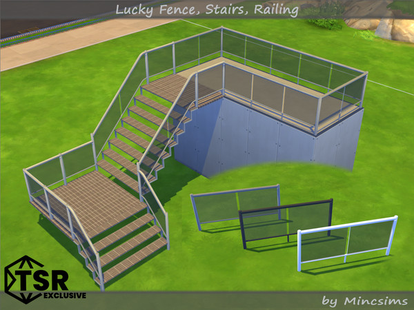 Sims 4 — Lucky Fence by Mincsims — This set makes space with a simple and modern design.