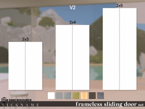 Sims 4 — frameless sliding door set_2x4 V2 by NICKNAME_sims4 — frameless sliding door set 12 package files. frameless
