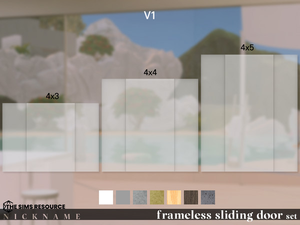 Sims 4 — frameless sliding door set_2x5 V1 by NICKNAME_sims4 — frameless sliding door set 12 package files. frameless