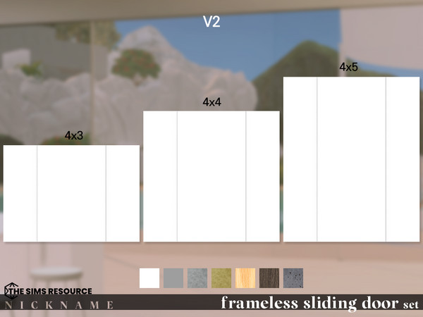 Sims 4 — frameless sliding door set_2x5 V2 by NICKNAME_sims4 — frameless sliding door set 12 package files. frameless