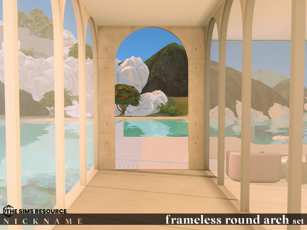 Sims 4 — frameless round arch set_1x3 by NICKNAME_sims4 — frameless round arch set 12 package files. frameless round arch