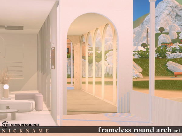 Sims 4 — frameless round arch set_1x4 by NICKNAME_sims4 — frameless round arch set 12 package files. frameless round arch