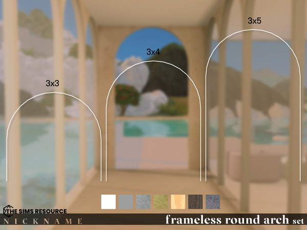Sims 4 — frameless round arch set_2x4 by NICKNAME_sims4 — frameless round arch set 12 package files. frameless round arch