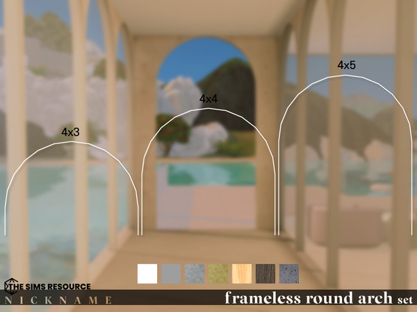 Sims 4 — frameless round arch set_2x5 by NICKNAME_sims4 — frameless round arch set 12 package files. frameless round arch