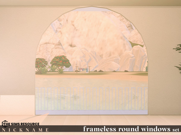 Sims 4 — frameless round windows set_1x4 by NICKNAME_sims4 — frameless round windows set 12 package files.. frameless