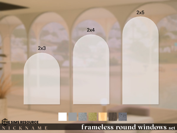 Sims 4 — frameless round windows set_2x3 by NICKNAME_sims4 — frameless round windows set 12 package files.. frameless