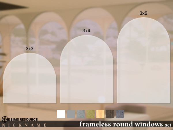 Sims 4 — frameless round windows set_2x4 by NICKNAME_sims4 — frameless round windows set 12 package files.. frameless