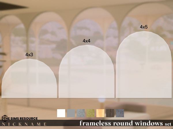 Sims 4 — frameless round windows set_2x5 by NICKNAME_sims4 — frameless round windows set 12 package files.. frameless